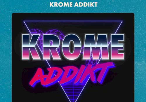 The image displays a "Vintage" event poster with "Krome Addikt" in a neon-style font. It mentions "Sept 13 2024 - The Flamingo Hotel - vintagespacers.com."